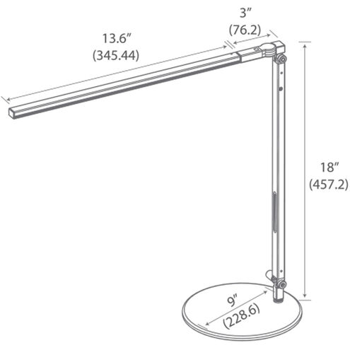 Z-Bar Solo 18 inch 6.00 watt Silver Desk Lamp Portable Light